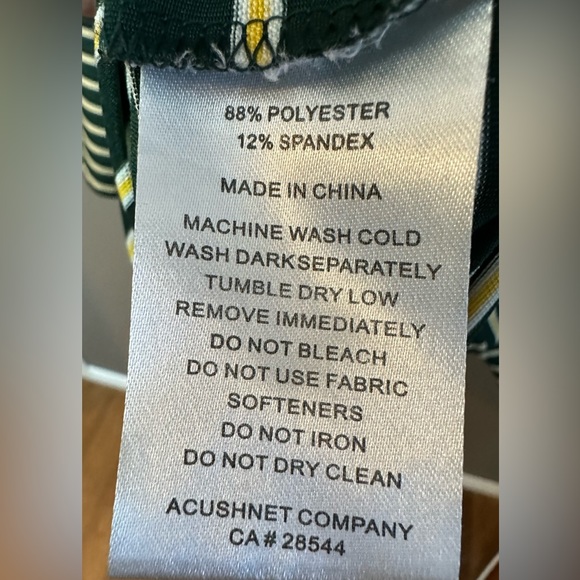 FOOTJOY | Men’s Large Green & Yellow Striped Polo Golf Shirt - Picture 3 of 7